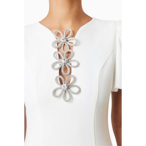 Elliatt Delia Diamante Mini Dress White Bridal Shower Bachelorette size S NWT - Picture 3 of 8